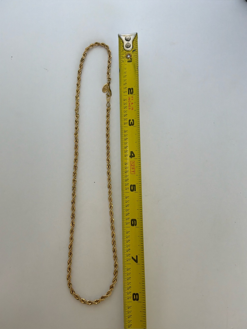 Classic Gold Rope Chain Necklace - Gold - Picture 7 of 7